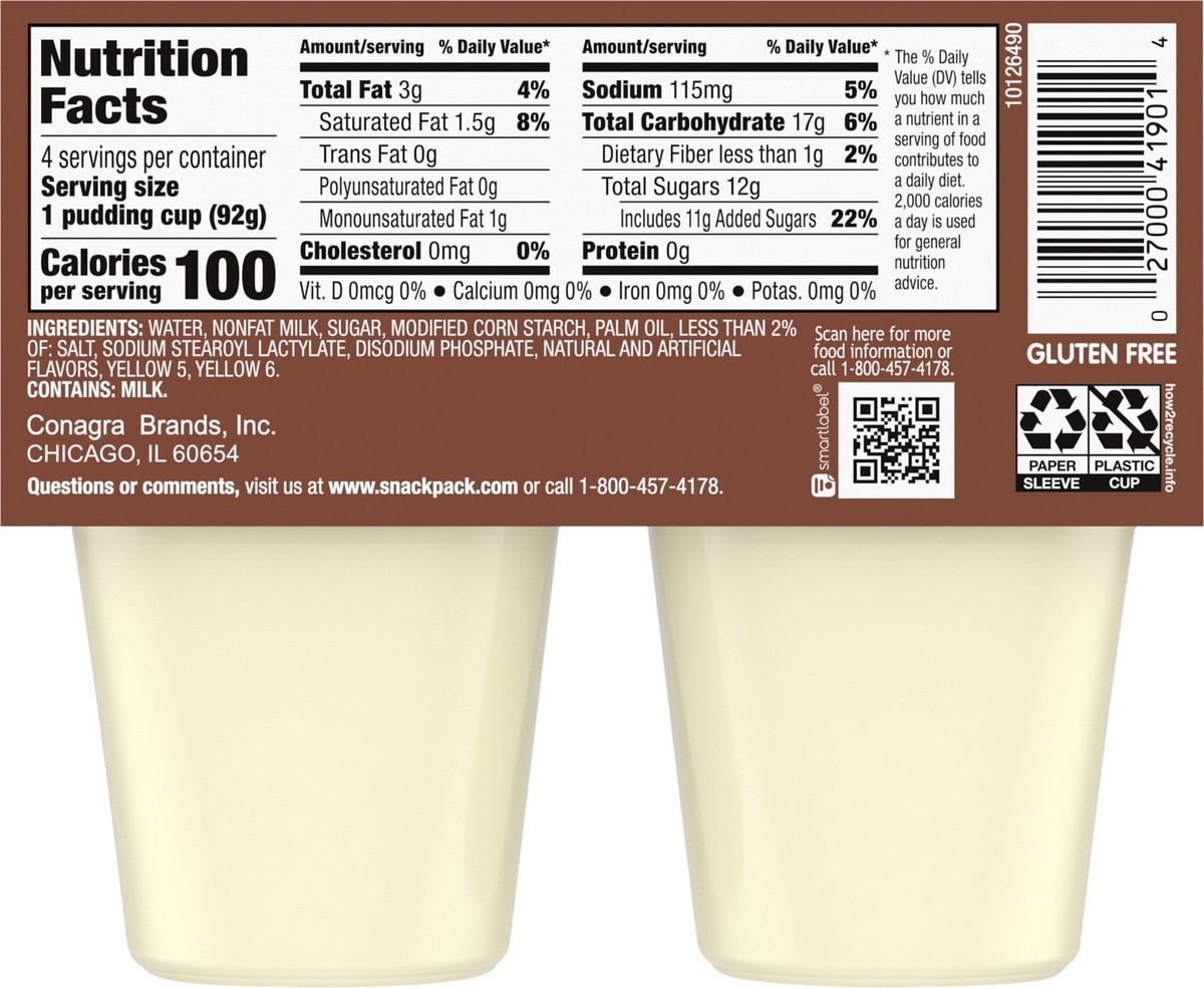 slide 11 of 13, Snack Pack Vanilla Pudding - 4-3.25 Oz, 13 oz