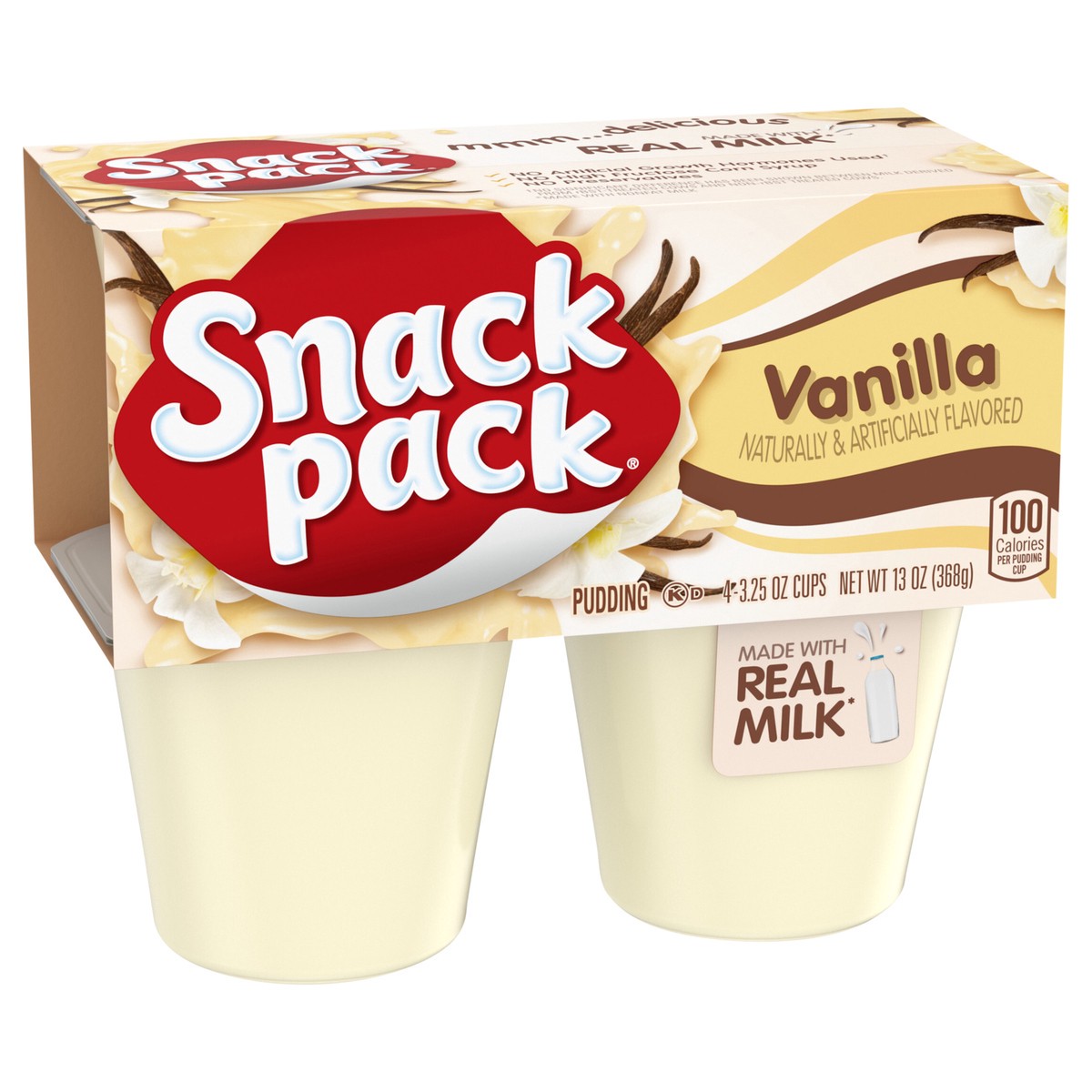 slide 9 of 13, Snack Pack Vanilla Pudding - 4-3.25 Oz, 13 oz