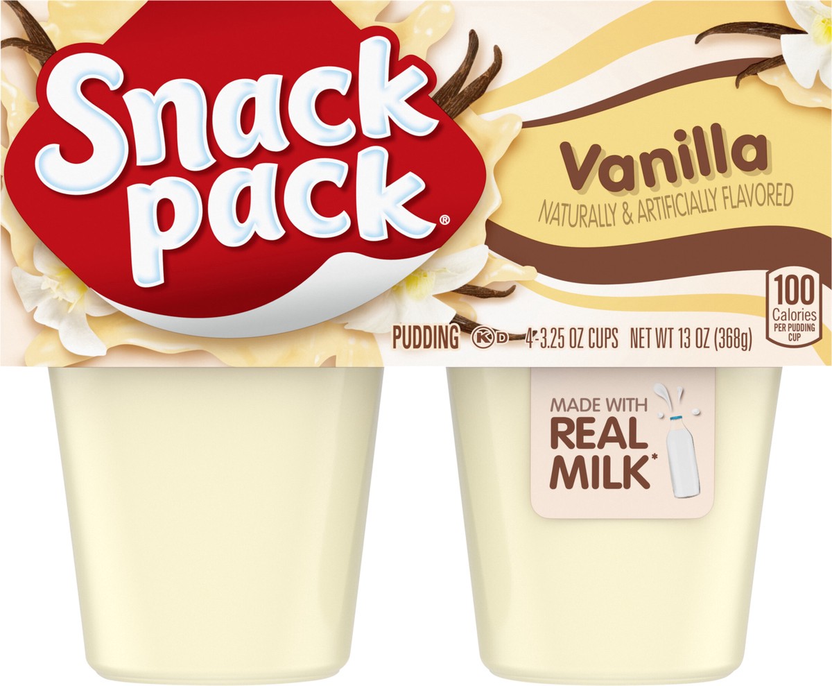 slide 12 of 13, Snack Pack Vanilla Pudding - 4-3.25 Oz, 13 oz