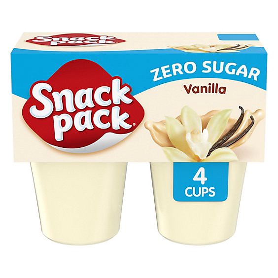 slide 1 of 1, Snack Pack Sugar Free Vanilla Pudding - 4-3.25 Oz, 13 oz