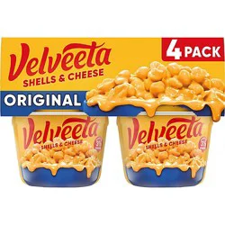 Velveeta Shells & Cheese Original Microwaveable Shell Pasta & Cheese Sauce - 4- 2.39 Oz