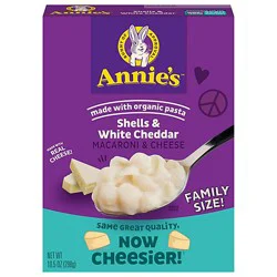 Annies Homegrown Macaroni & Cheese Shells & White Cheddar Box - 10.5 Oz