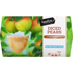 Signature Select Pear Diced In Light Syrup Cups - 4-4 Oz