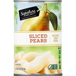 Signature Select Pear Slices Lite Bartlett In Extra Light Syrup - 15 Oz