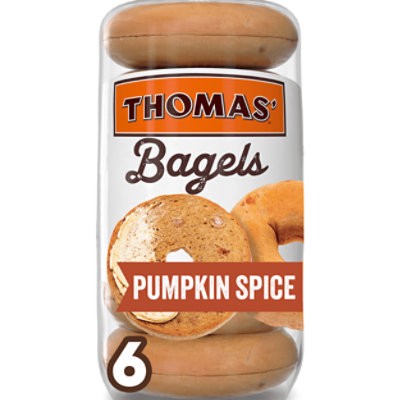 slide 1 of 1, Thomas' Pumpkin Spice Bagels 6 Count - 19 Oz, 19 oz