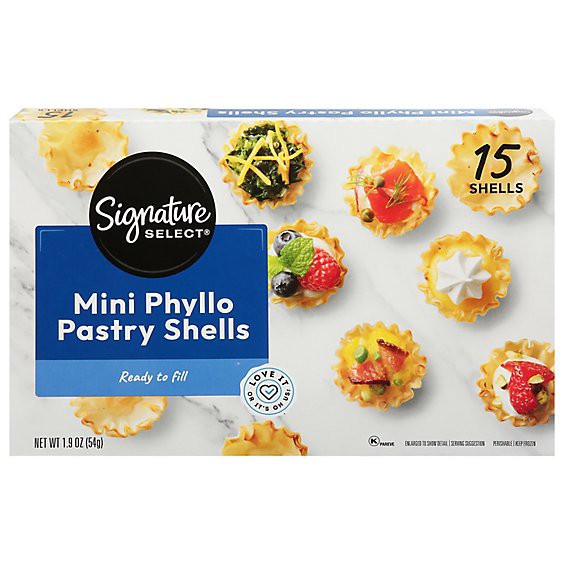 slide 1 of 1, Signature Select Pastry Shells Mini Phyllo 15 Count - 1.9 Oz, 1.9 oz
