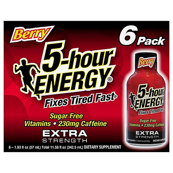 slide 1 of 10, 5-Hour Energy Berry Extra Strength Shot - 6-1.93 Fl. Oz., 6 ct; 1.93z