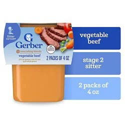 Gerber 2nd Foods Vegetable Beef Dinner Baby Food Tub - 2-4 Oz