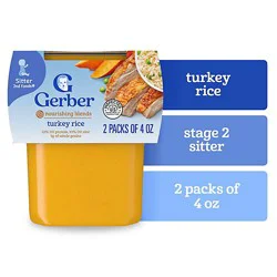 Gerber 2nd Foods Turkey And Rice Baby Food Tub - 2-4 Oz