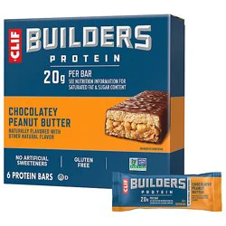 Clif Builders Chocolate Peanut Butter Flavor Protein Bars - 6-2.4 Oz