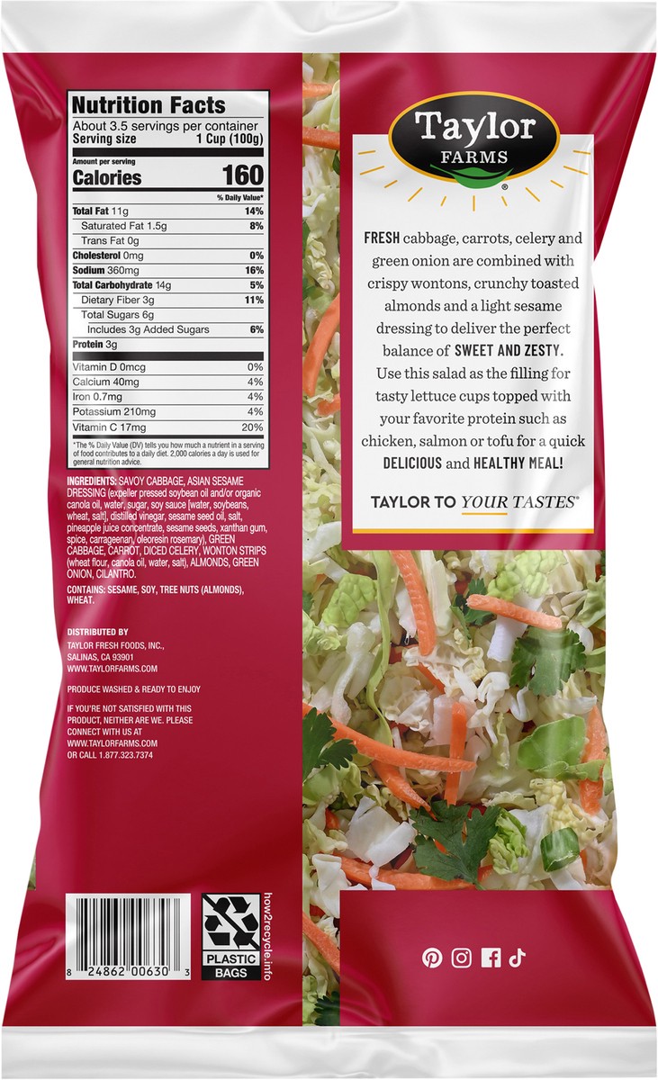 slide 5 of 6, Taylor Farms Asian Chopped Salad Kit - 13 Oz, 13 oz