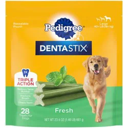 Pedigree Dentastix Fresh Flavor Adult Large Dog Dental Chew Dog Treats 28 Count - 1.46 Lb