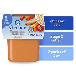 Gerber 2nd Foods Chicken And Rice Baby Food Tub - 2-4 Oz