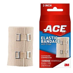 Ace Elastic Bandage With Clips 3 Inch 1.8 Yards