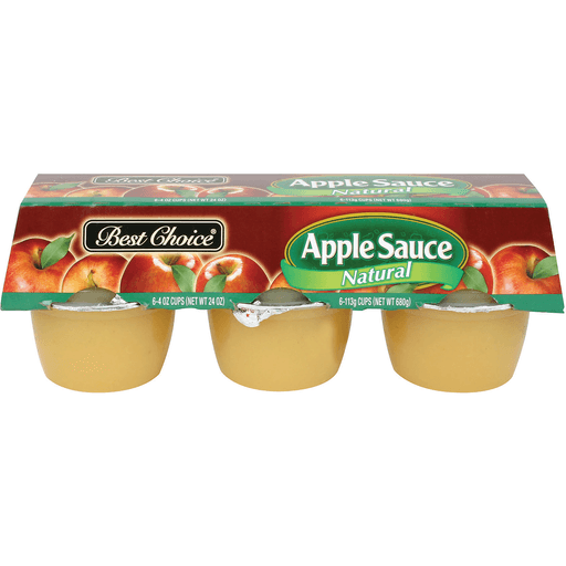 slide 1 of 1, Best Choice Natural Apple Sauce, 6 ct; 4 oz