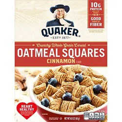 Quaker Cereal Oatmeal Squares With A Hint Of Cinnamon - 14.5 Oz