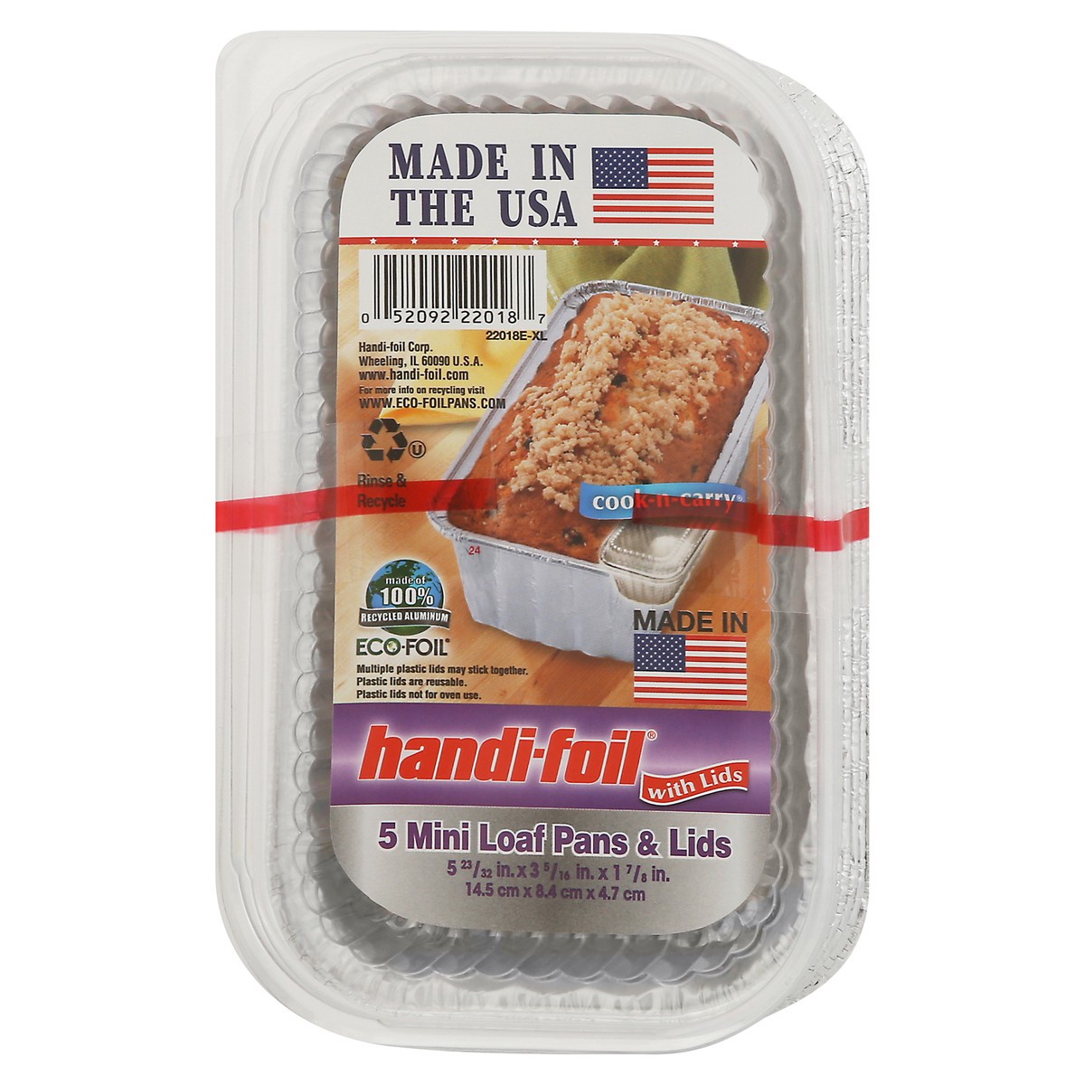slide 9 of 11, Handi-Foil Loaf Pan With Lid 1 Lb - 5 Count, 5 ct