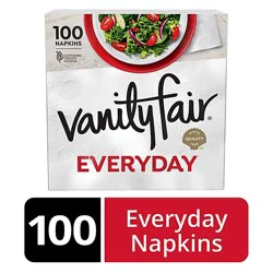 Vanity Fair Everyday Casual Disposable White Paper Napkins - 100 Count