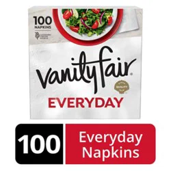 Vanity Fair Everyday Casual Disposable White Paper Napkins - 100 Count
