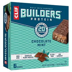 Clif Builders Chocolate Mint Flavor Protein Bars - 6-2.4 Oz