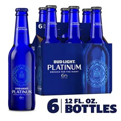 Bud Light Platinum American Lager Beer In Bottles - 6 - 12 Fl. Oz.