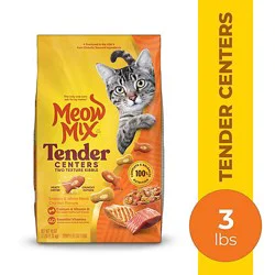 Meow Mix Tender Centers Cat Food Dry Salmon & White Meat Chicken - 3 Lb