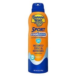 Banana Boat Sport Cool Zone Broad Spectrum Spf 30 Clear Sunscreen Spray - 6 Oz