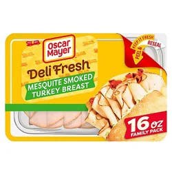 Oscar Mayer Deli Fresh Mesquite Smoked Sliced Turkey Breast Deli Lunch Meat Family Size - 16 Oz