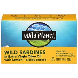 Wild Planet Wild Sardines In Extra Virgin Olive Oil With Lemon Lightly Smoked - 4.4 Oz