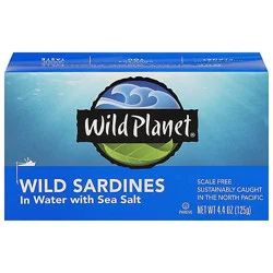 Wild Planet Wild Sardines In Water With Sea Salt - 4.4 Oz