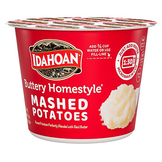 slide 1 of 1, Idahoan Buttery Homestyle Mashed Potatoes Individual Cup - 1.5 Oz, 1.5 oz