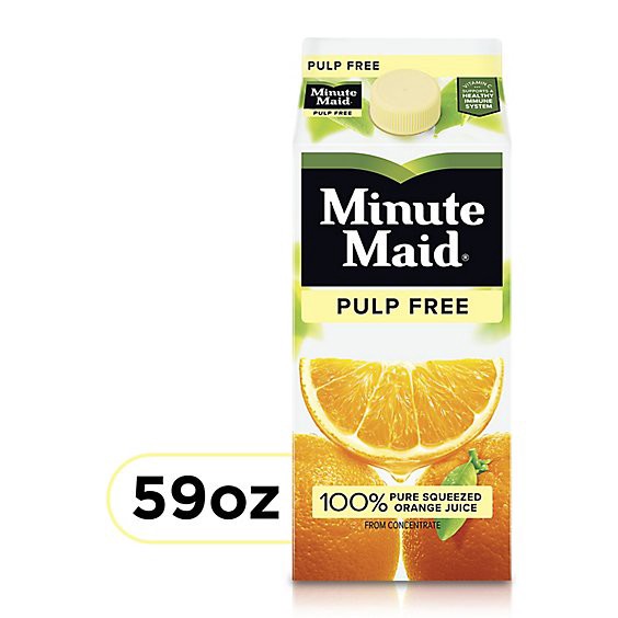 slide 1 of 3, Minute Maid Juice Orange Pulp Free Carton - 59 Fl. Oz., 59 fl oz