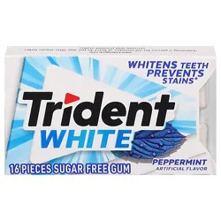 Trident Gum Sugar Free White Peppermint - 16 Count
