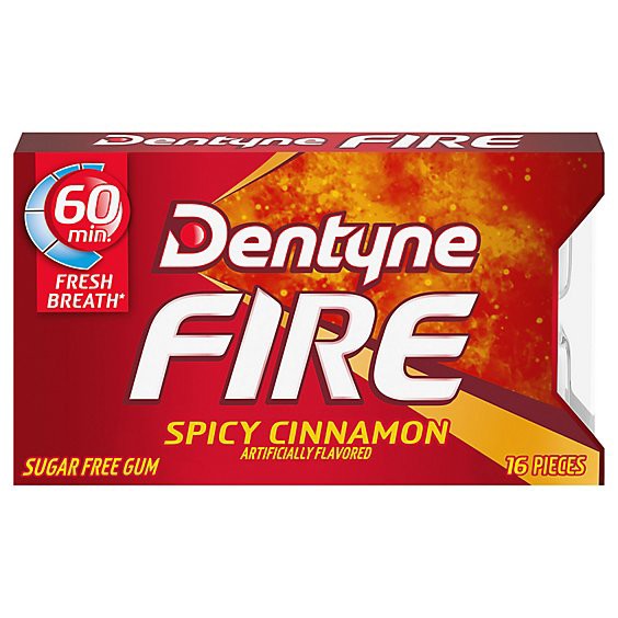 slide 1 of 1, Dentyne Fire Gum Sugar Free Spicy Cinnamon - 16 Count, 6 ct