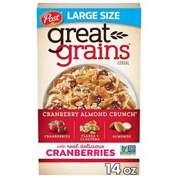 Post Great Grains Cranberry Almond Crunch Whole Grain Breakfast Cereal - 14 Oz