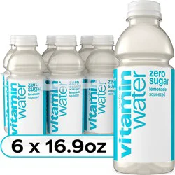 Vitaminwater Zero Sugar Squeezed Lemonade Water Bottles Pack - 6-16.9 Fl. Oz.
