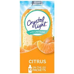 Crystal Light Citrus Naturally Flavored Powdered Drink Mix With Caffeine Packets - 10 Count