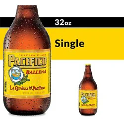 Pacifico Clara Ballena Lager Mexican Beer 4.4% Abv Bottle - 32 Fl. Oz.