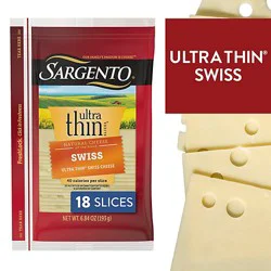 Sargento Swiss Natural Cheese Ultra Thin Slices 18 Count - 6.84 Oz