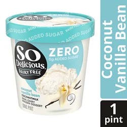 So Delicious Dairy Free No Sugar Added Vanilla Bean Coconut Milk Frozen Dessert - 16 Fl. Oz.