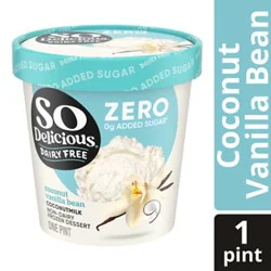 So Delicious Dairy Free No Sugar Added Vanilla Bean Coconut Milk Frozen Dessert - 16 Fl. Oz.