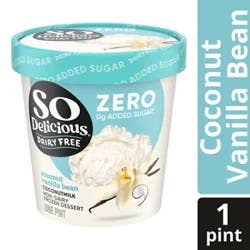 So Delicious Dairy Free No Sugar Added Vanilla Bean Coconut Milk Frozen Dessert - 16 Fl. Oz.