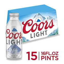 Coors Light American Style Light Lager Beer 4.2% Abv Bottles - 15-16 Fl. Oz.