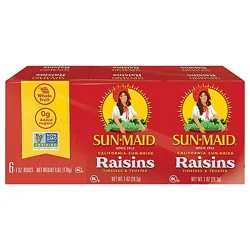 Sun-Maid Raisins Natural California 6 Count - 1 Oz Each