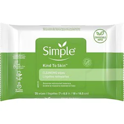 Simple Facial Wipes Cleansing Kind To Skin - 25 Count