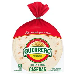 Guerrero Caseras Flour Tortillas Fajita Size - 20 Count