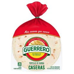 Guerrero Caseras Flour Tortillas Fajita Size - 20 Count
