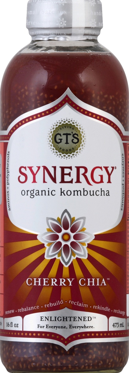 slide 4 of 4, GT's Cherry Chia Tea, 16 fl oz