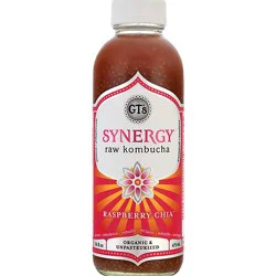 Synergy The Real Kombucha Raspberry Chia - 16 Fl. Oz.