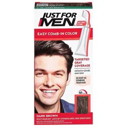 Just For Men Hair Color Autostop Comb-In Easy No-Mix Foolproof Dark Brown A-45 - Each